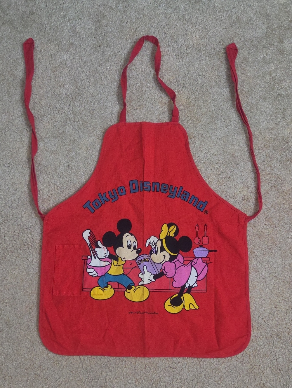 Kids Tokyo Disneyland Red Mickey & Minnie Apron